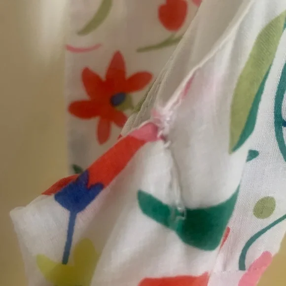 Boden White Floral Print Fit & Flare Cotton Sleevless Summer Dress in Sz. 4 - Picture 7 of 9